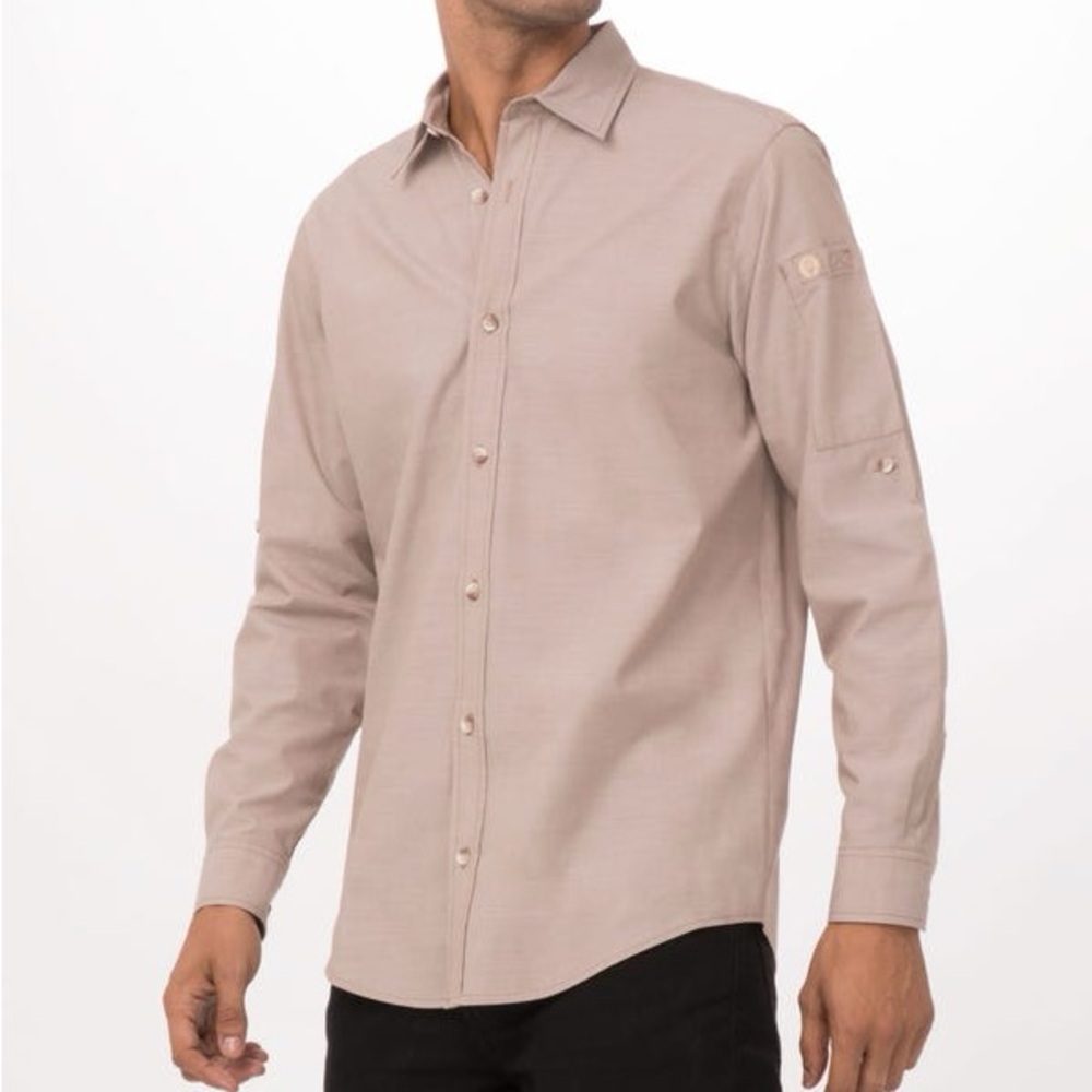 CHEF WORKS CHAMBRAY LONG SLEEVE SHIRT SIZE LARGE NEW